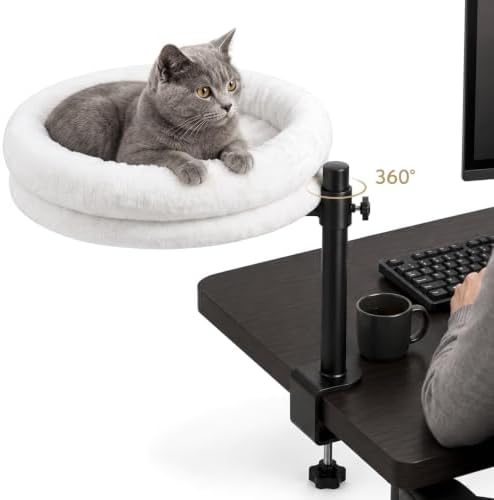 Cat desk bed in gray colorway